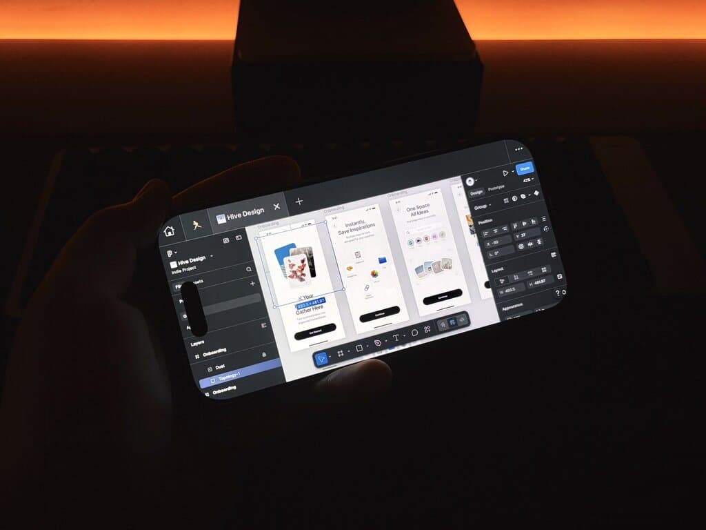 Figgy on an iPhone, held sideways